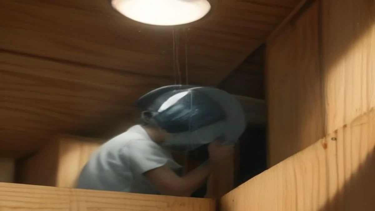 slight low angle of a quality inspector in a clean facility holding a magnifier over a manufactured part (illustrative image)