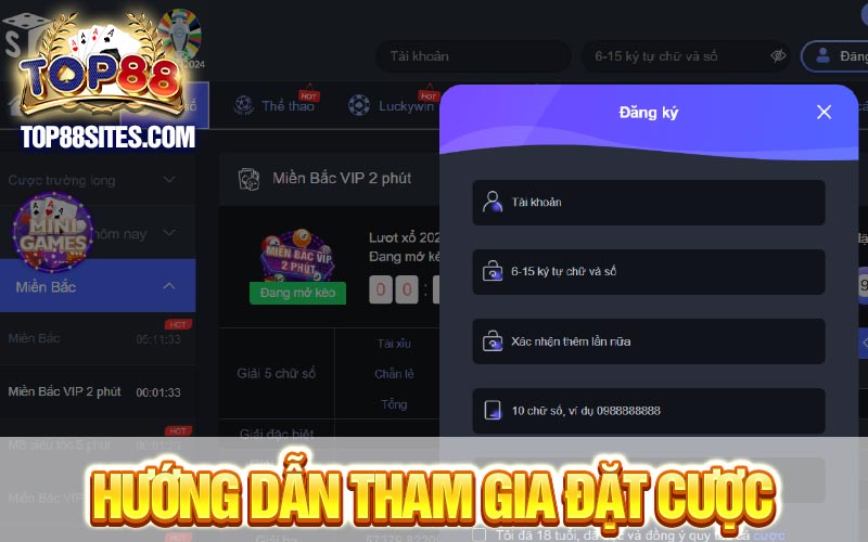 Hướng dẫn đăng ký tham gia đặt cược